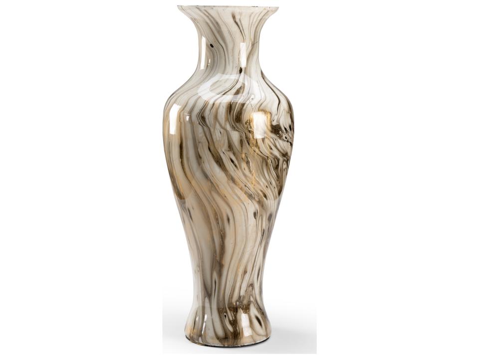 Calacatta Gold Glass Vase with Marbled Pattern