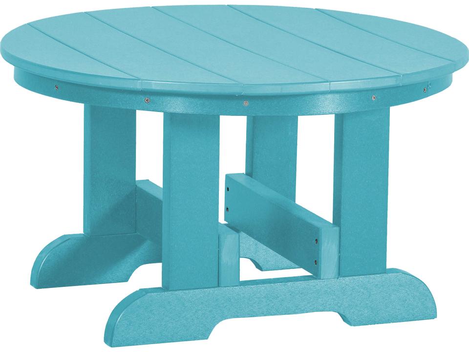 Heritage Round Outdoor Conversation Table in HDPE Plastic