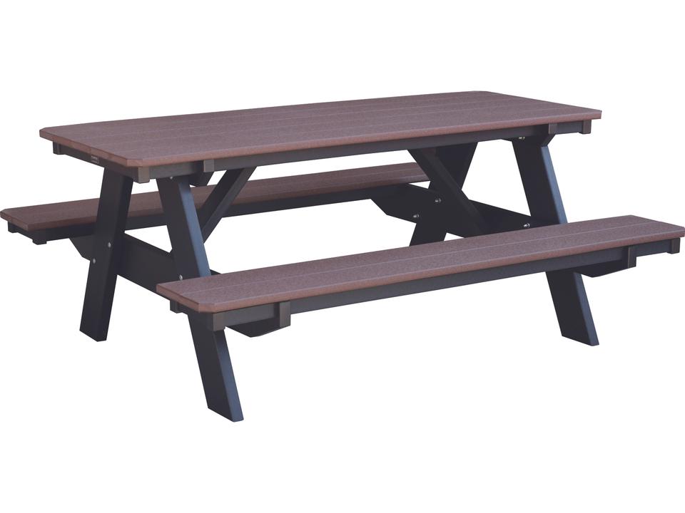 Heritage Recycled Plastic Rectangular Outdoor Picnic Table with Benches