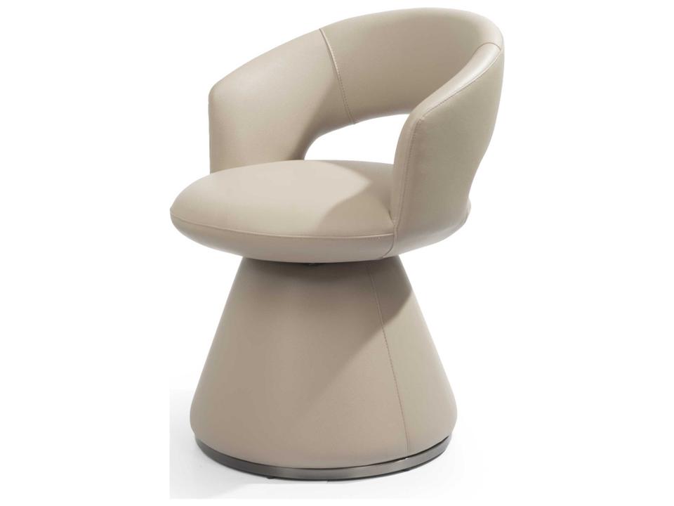 Portofino Swivel Dining Armchair in Light Grey Faux Leather