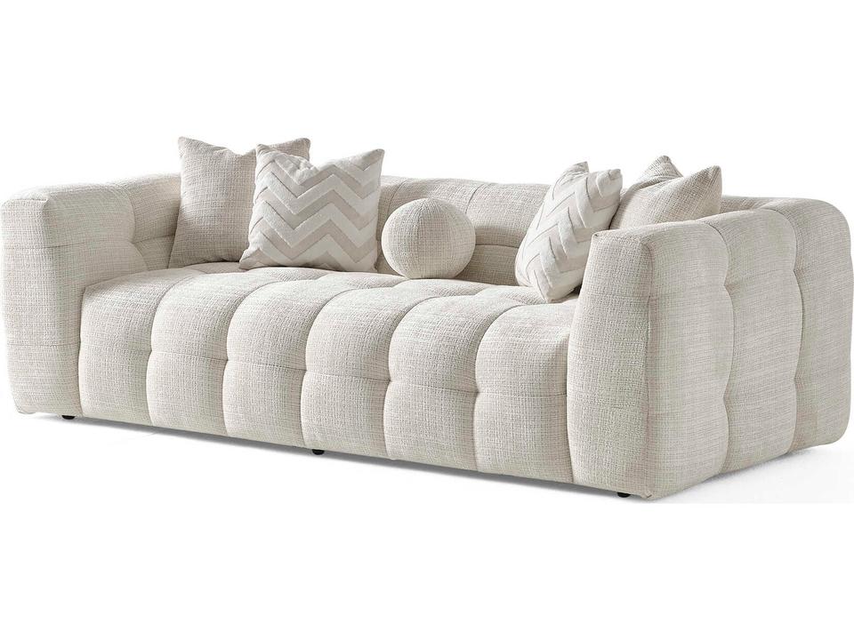 Cloud 3-Seat Sofa in Beige Chenille with 32-Density Foam