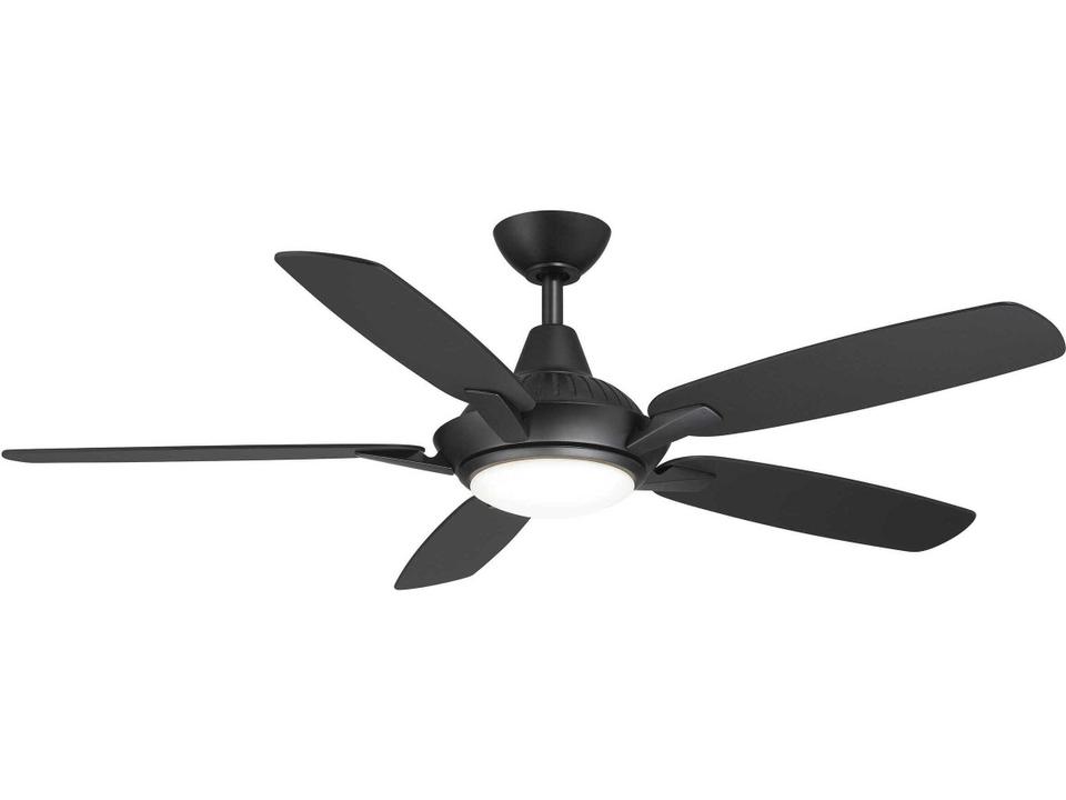 Solero 52-Inch 5-Blade Indoor Ceiling Fan in Matte Black with LED Light