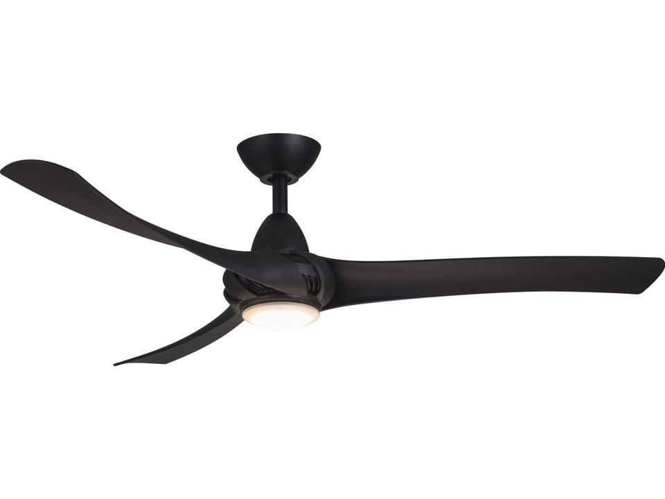 Droid 52-Inch 3-Blade Ceiling Fan with LED Light in Matte Black