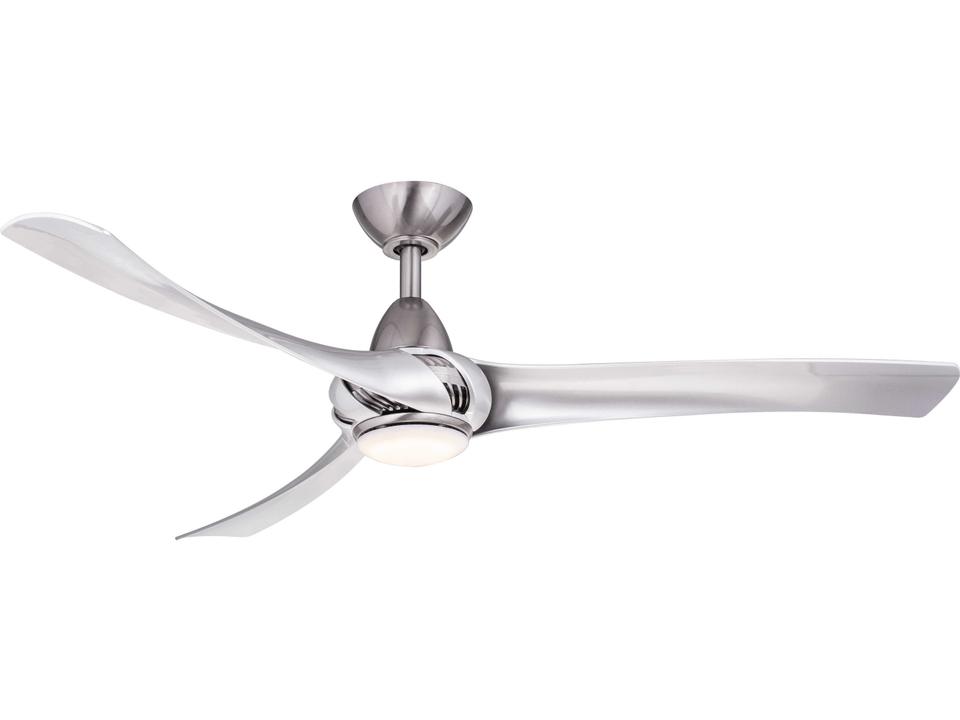 Droid 52-Inch 3-Blade LED Ceiling Fan in Nickel Finish