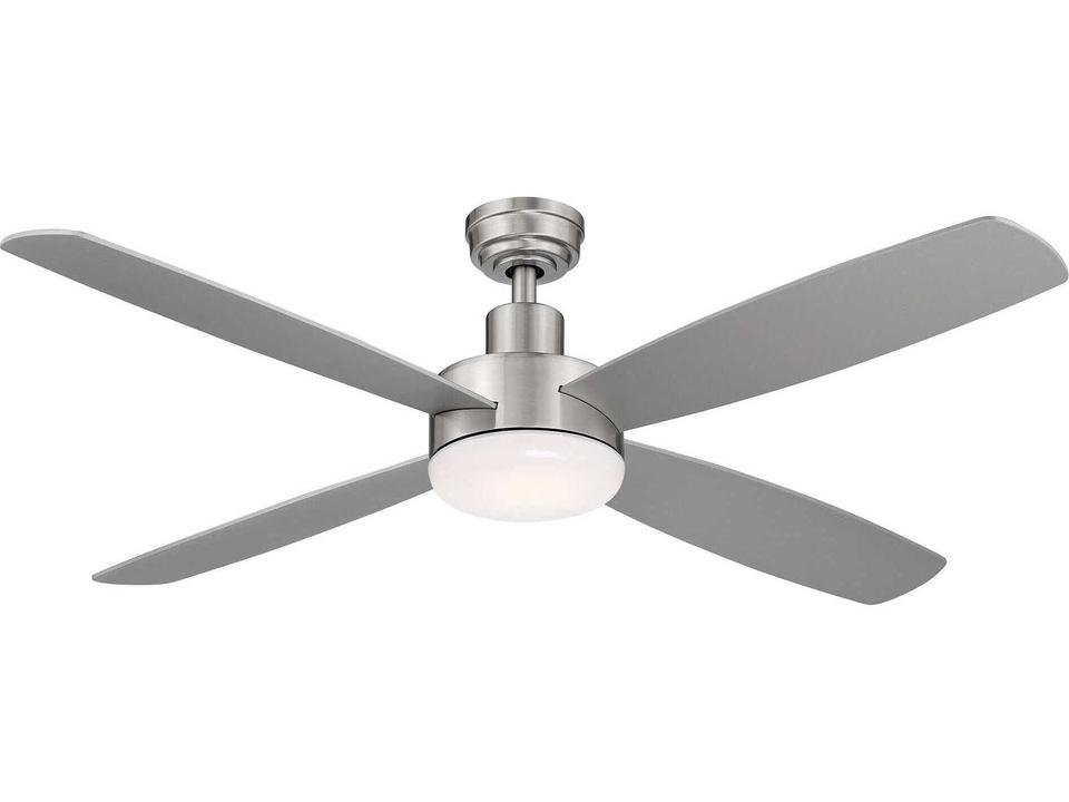 Aeris 52-Inch 4-Blade Ceiling Fan with LED Light in Stainless Steel