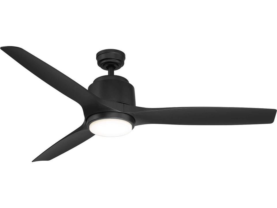 Sora 56-Inch 3-Blade Outdoor Ceiling Fan in Matte Black with LED Light