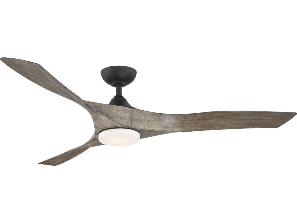 Willow 60-Inch 3-Blade Indoor Outdoor Smart Ceiling Fan in Matte Black