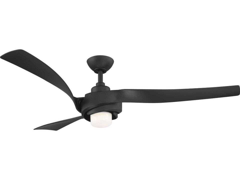 Kurve 60-Inch 3-Blade Smart Indoor LED Ceiling Fan in Matte Black