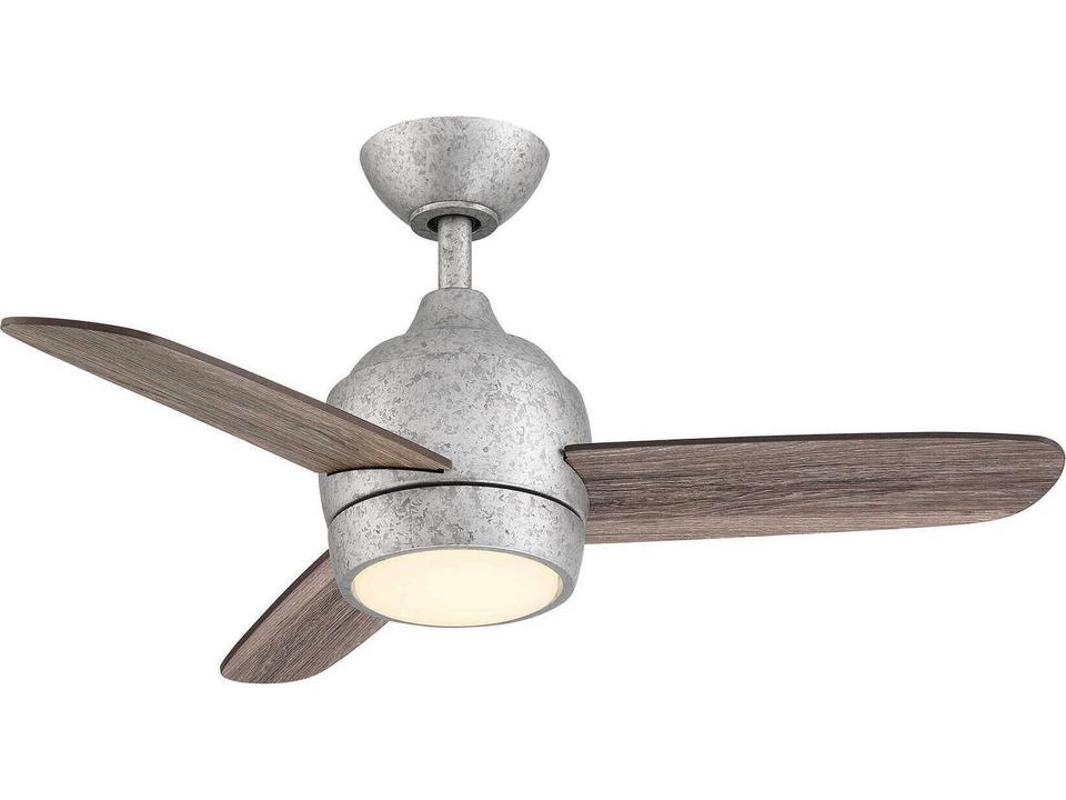 The Mini 36-Inch 3-Blade Indoor Outdoor Ceiling Fan in Galvanized Iron