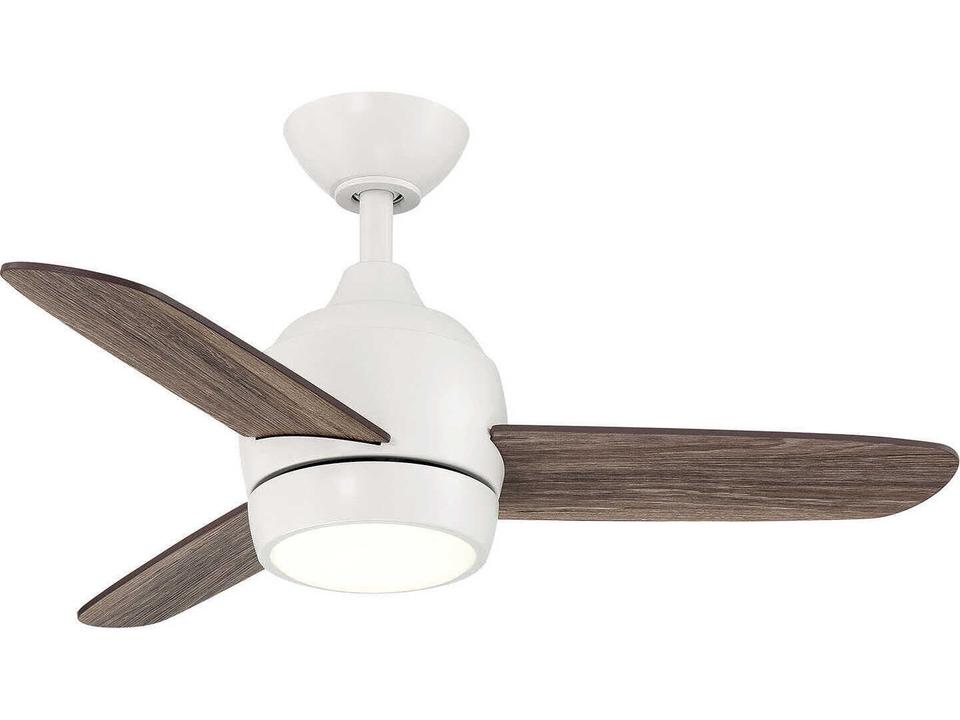 The Mini 36-Inch 3-Blade Indoor Outdoor Ceiling Fan in Matte White