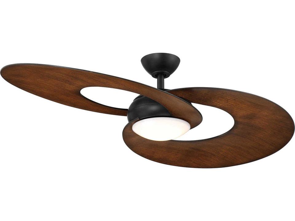 Sirius 52-Inch 2-Blade Indoor Smart Ceiling Fan in Matte Black and Walnut