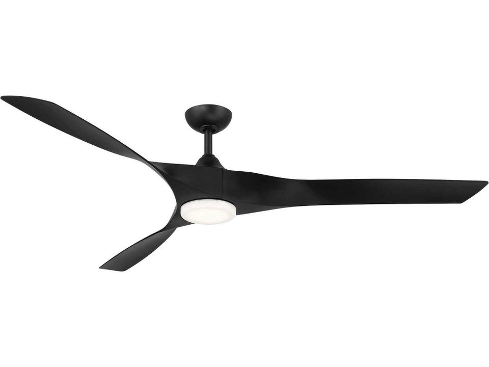 Willow XL 70-Inch 3-Blade Indoor Outdoor Smart Ceiling Fan in Matte Black