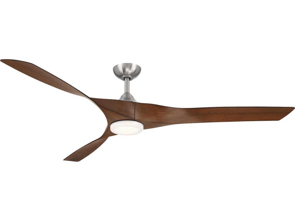 Willow XL 70-Inch 3-Blade Wi-Fi Smart Ceiling Fan in Nickel with Walnut Blades