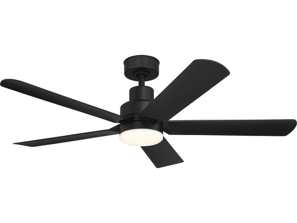 Vice 52-Inch 5-Blade Indoor Outdoor Ceiling Fan with LED Light in Matte Black