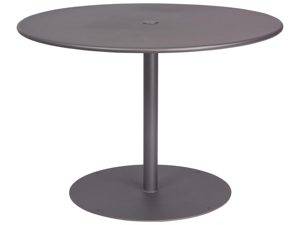 ADA Compliant 42-Inch Round Solid Top Wrought Iron Dining Table with Pedestal Base