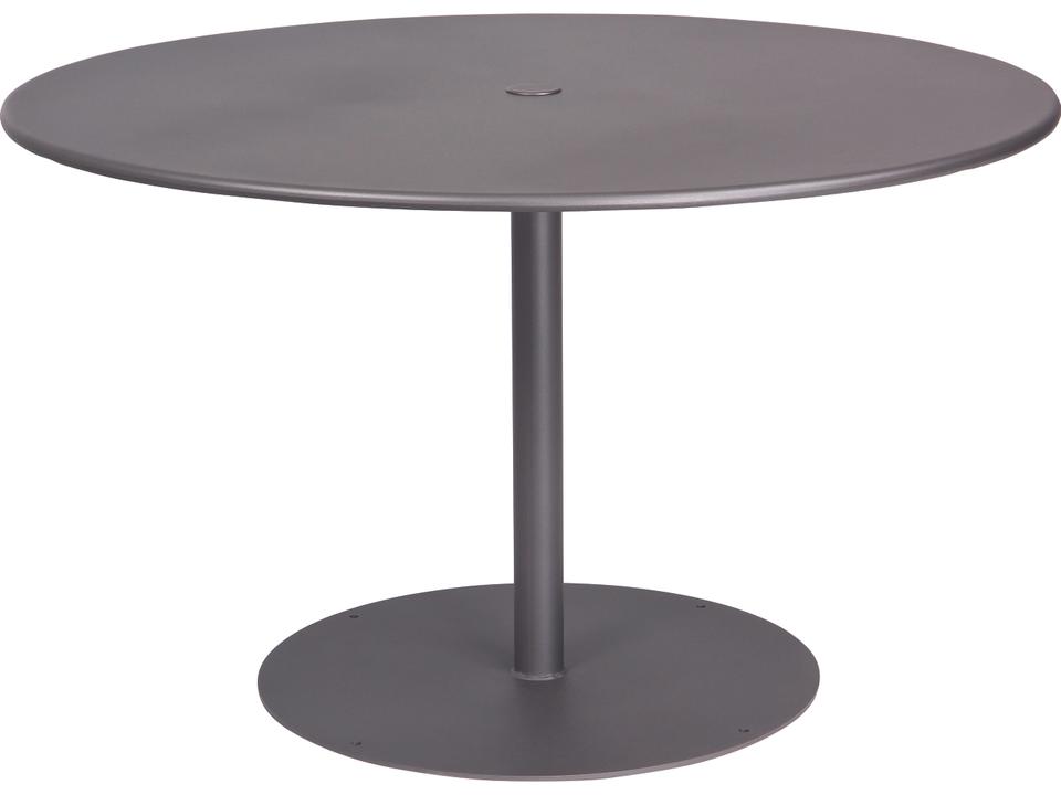 grey patio table with umbrella hole Latitude 54" Round Balcony 6254RBLT Create a welcoming outdoor dining space with the URBAN outdoor dining table with umbrella hole Umbrella Grey Round Outdoor Dining