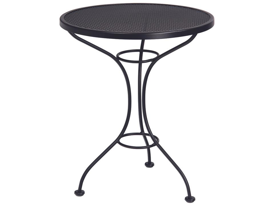 25-Inch Round Wrought Iron Mesh Top Bistro Dining Table Outdoor