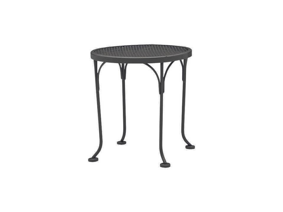 17-Inch Round Wrought Iron Mesh End Table