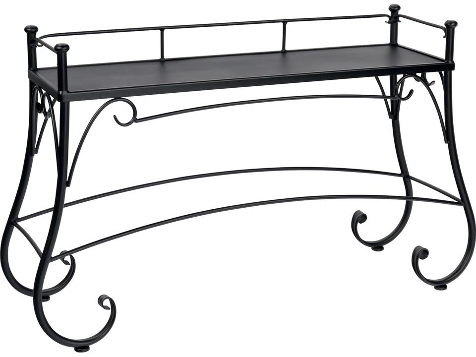Wrought Iron Solid Top Outdoor Console Table