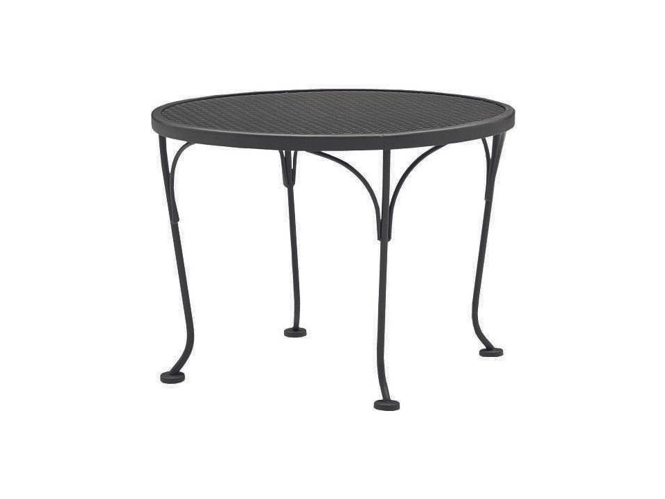 Wrought Iron Mesh Round Patio End Table