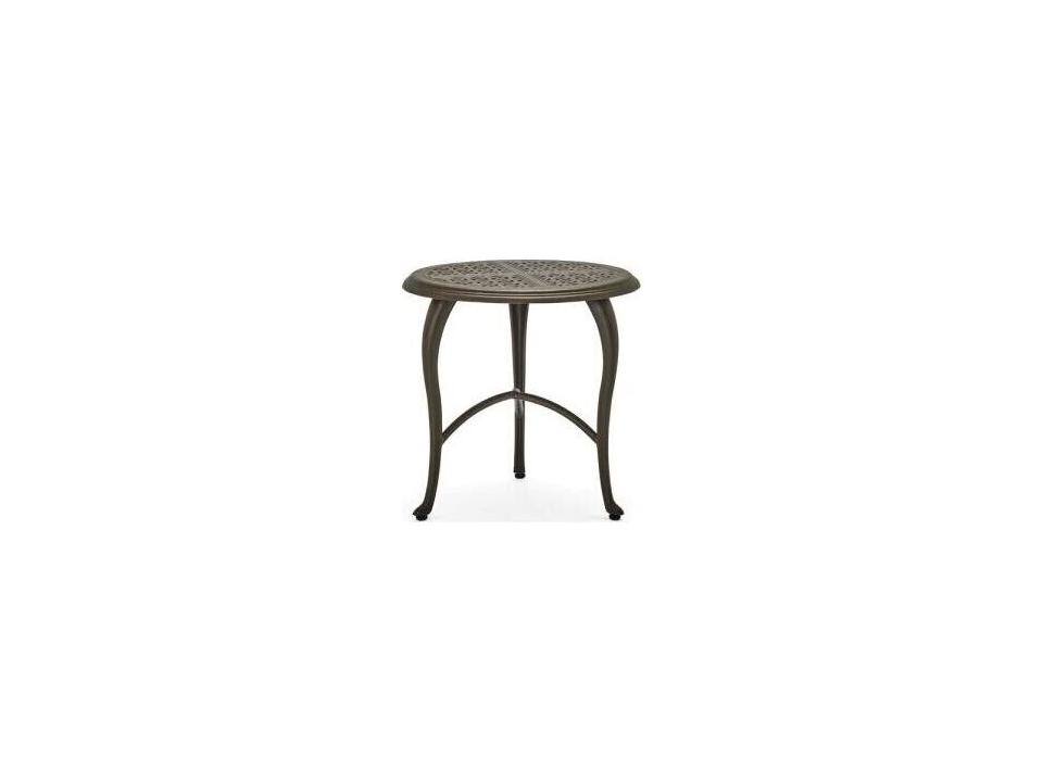 Hampton 22-Inch Round Cast Aluminum End Table with Cabriole Base