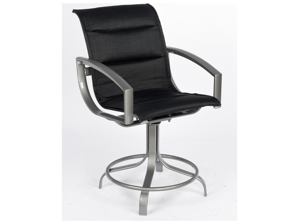 Metropolis Padded Sling Aluminum Swivel Counter Stool