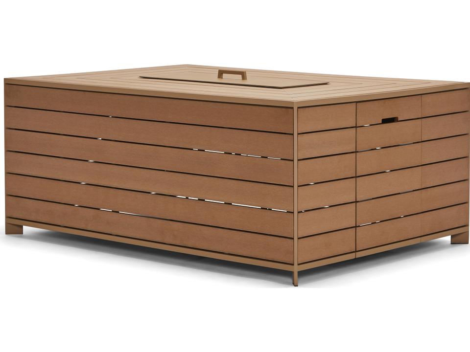 Essence NexTeak Rectangular Chat Height Fire Table in Natural