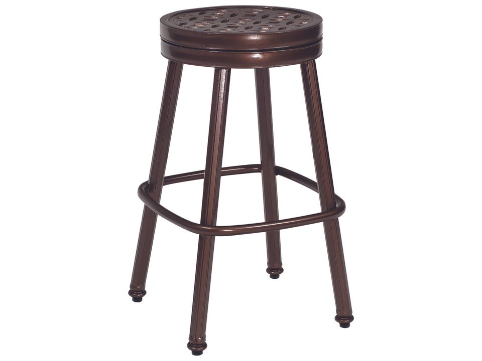 Casa Cast Aluminum Round Swivel Outdoor Bar Stool with Cushion