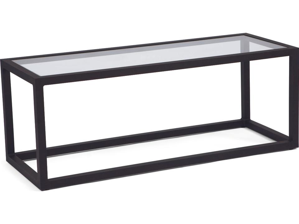 Salona By Joe Ruggiero Aluminum Rectangular Glass Top Outdoor Coffee Table