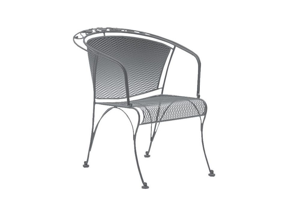 Briarwood Wrought Iron Barrel Outdoor Dining Arm Chair