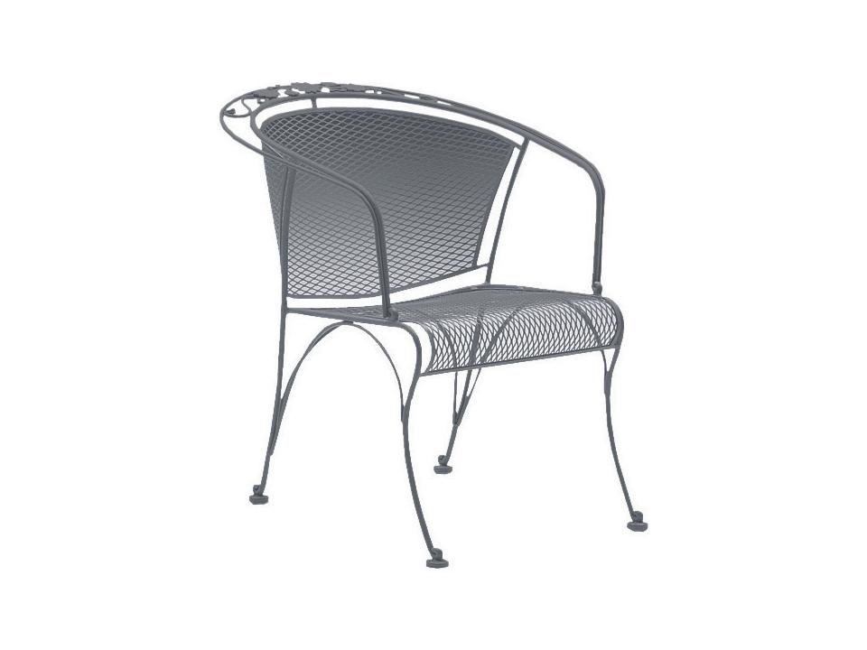 Briarwood Wrought Iron Barrel Patio Dining Arm Chair with Cushion