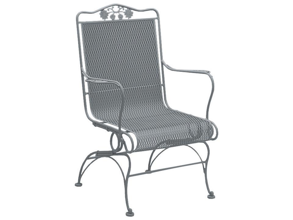Briarwood High Back Coil Spring Wrought Iron Lounge Chair