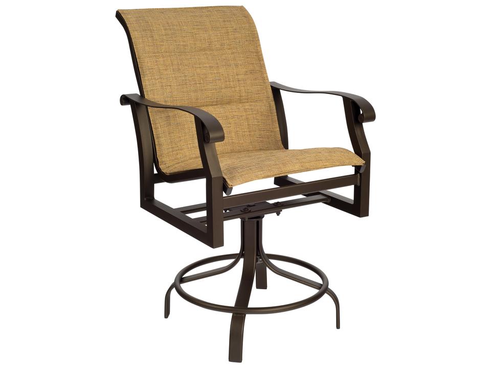 Cortland Padded Sling Aluminum Swivel Counter Stool