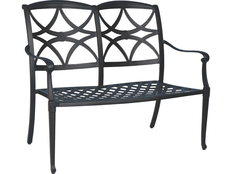 Wiltshire 2-Seat Cast Aluminum Outdoor Bench Classic Garden Style