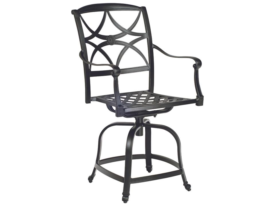 Wiltshire Cast Aluminum Swivel Outdoor Patio Counter Stool with Cushion