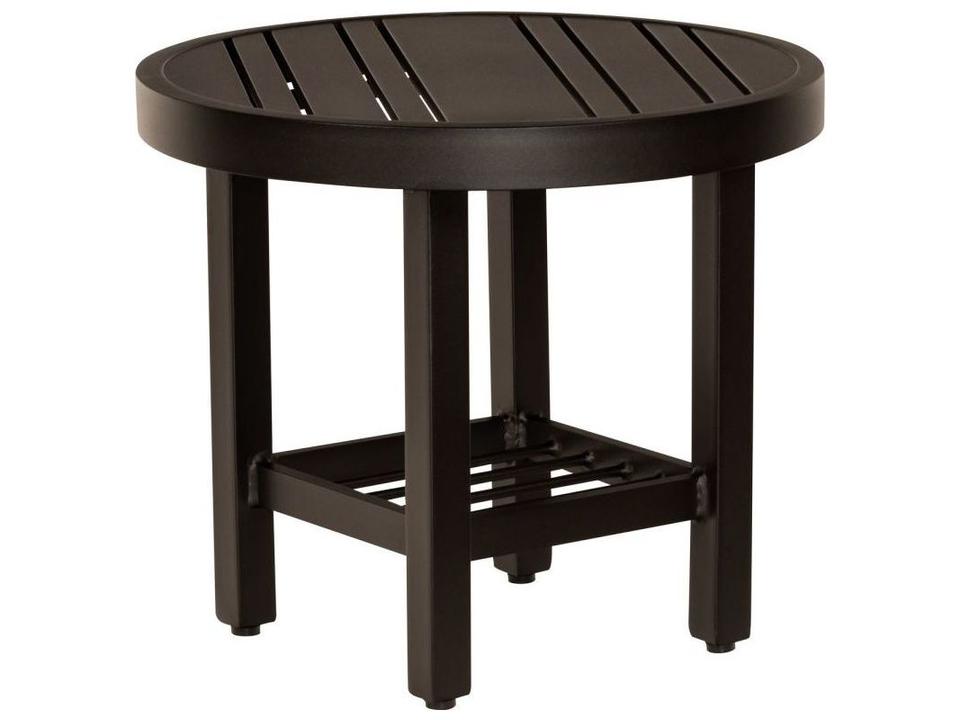 Tri-slat 16-Inch Aluminum Round End Table