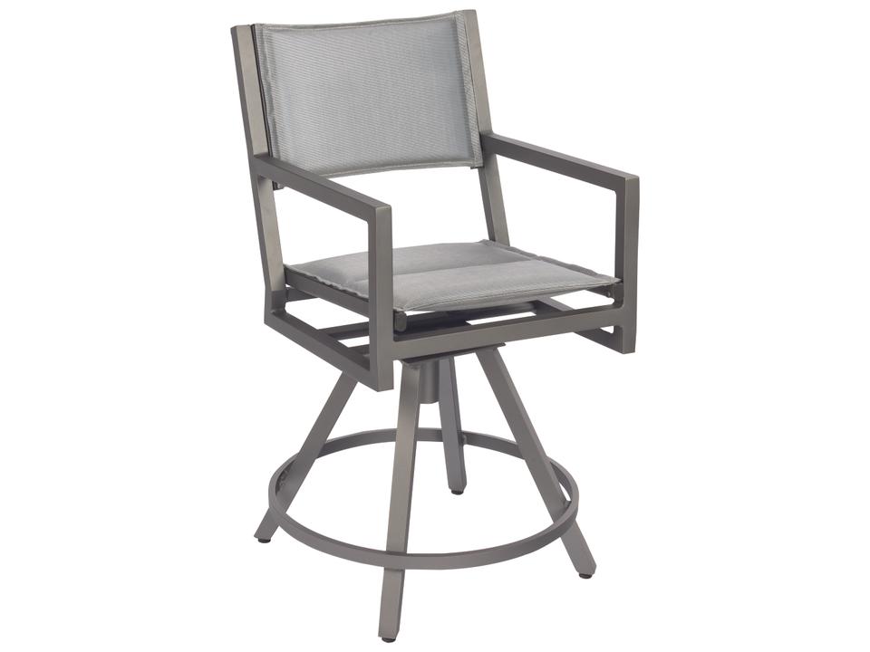 Palm Coast Padded Sling Aluminum Swivel Counter Stool