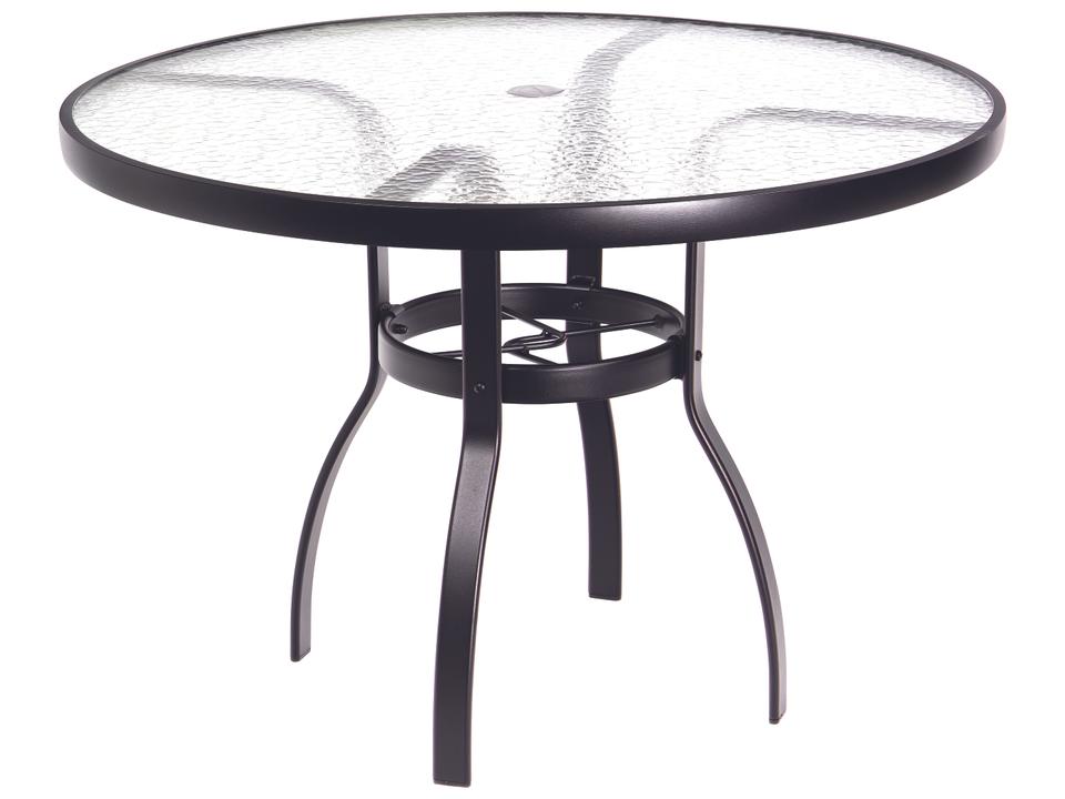 42 round patio table with umbrella hole Vicllax 42" for 4 Hole, All Weather Metal Outdoor Gray Wood Grain Round Table for Lawn Garden you can enjoy your time in your garden Round 42-inch Cast Aluminum Outdoor