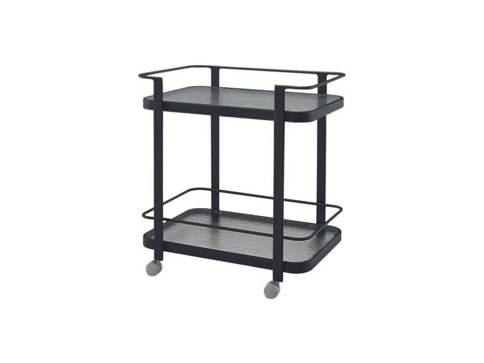 Aluminum Universal Outdoor Serving Cart with Obscure Glass