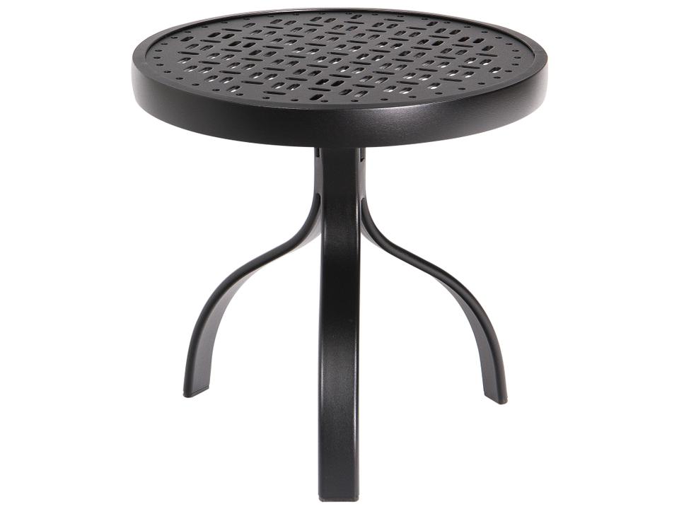 Deluxe 18-Inch Round Outdoor End Table with Lattice Top
