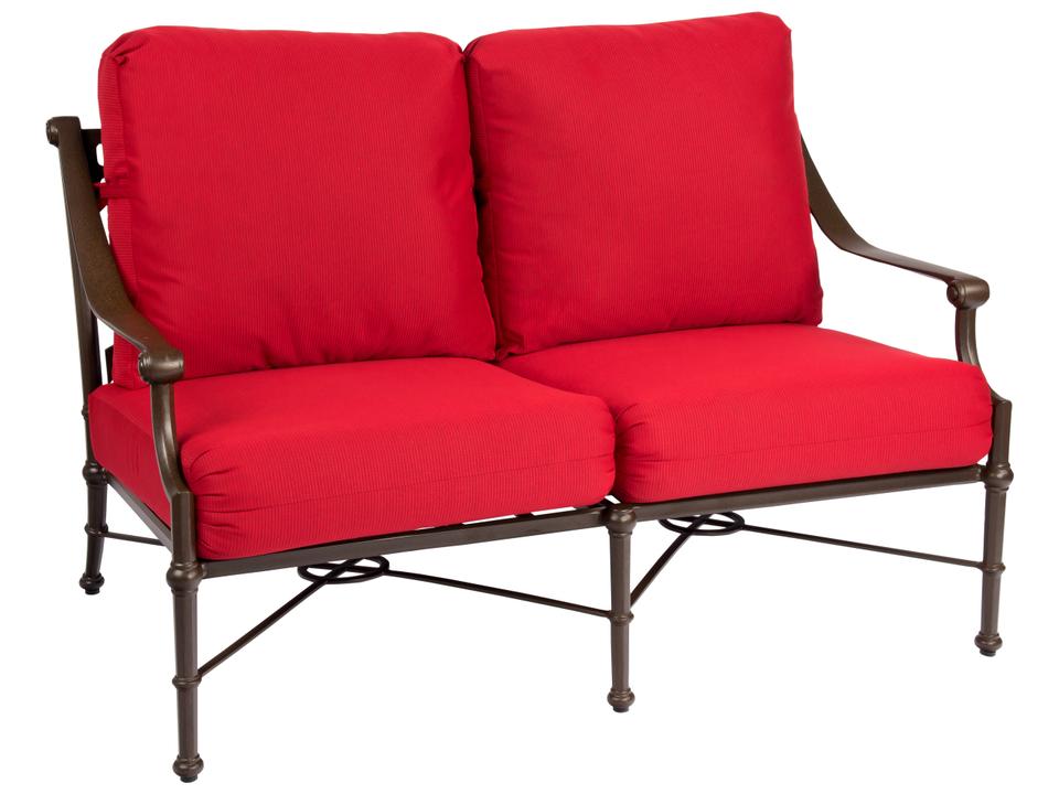 Delphi Cushion Cast Aluminum Patio Loveseat