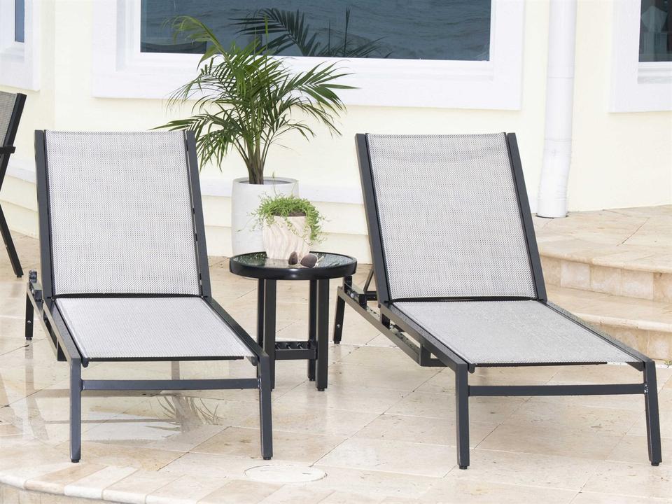 Palm Coast Sling Aluminum Outdoor Patio Lounge Set