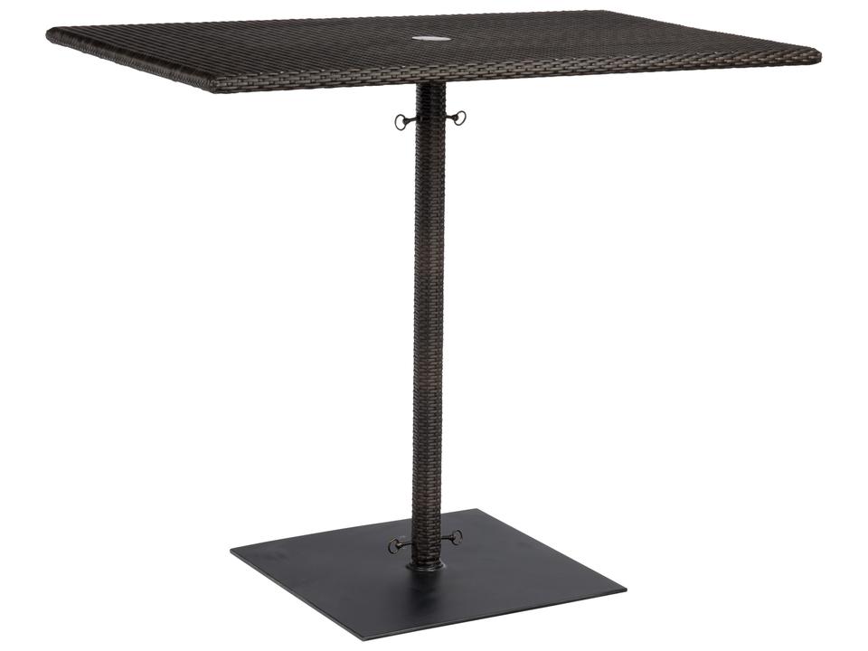 bar height patio table with umbrella hole Patiomore Table, Outdoor Bar Bistro Hole, Metal Frame and Slat Design, Black : Home & Kitchen resistant hardware for stable Patiomore Patio Bar Table, Outdoor