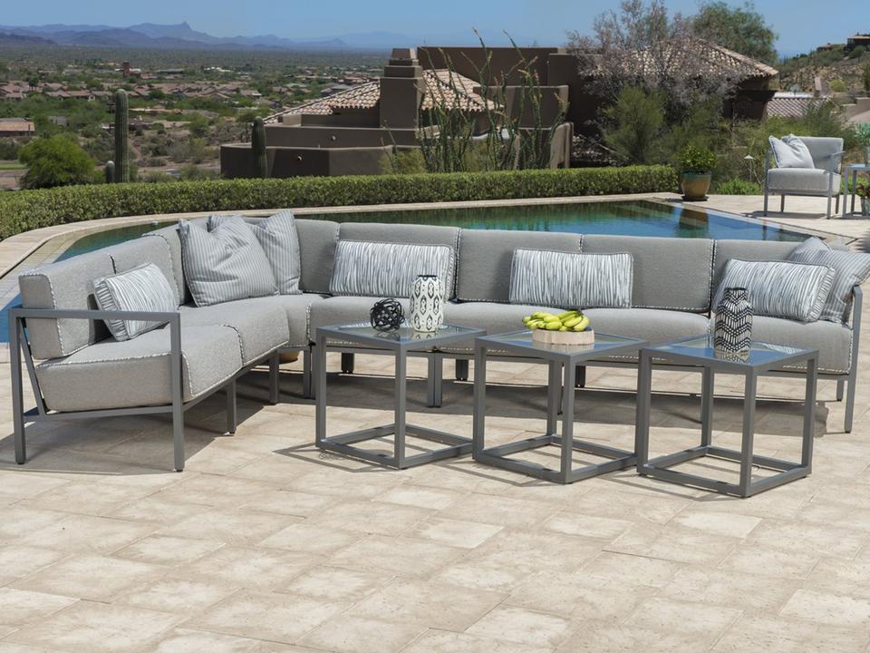 Salona Cushion By Joe Ruggiero Aluminum Sectional Patio Lounge Set
