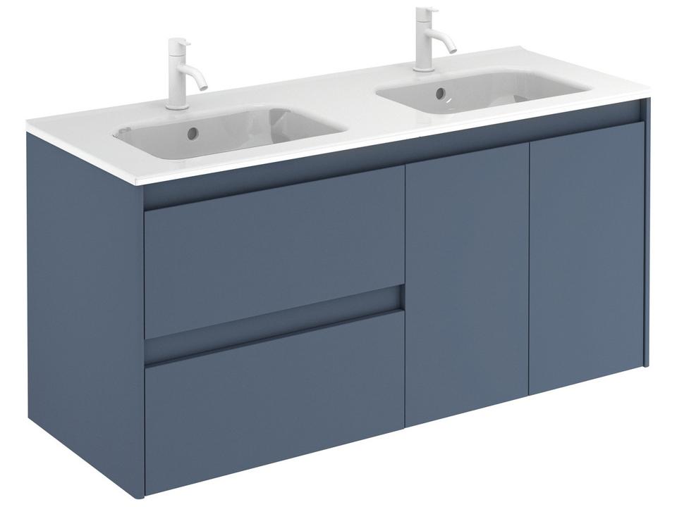 Ambra Wall Mounted Double Vanity Modern Royal Blue