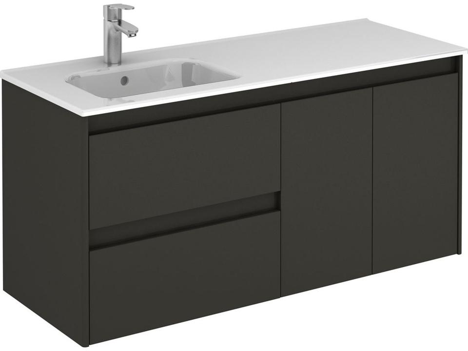 Ambra Wall Mounted Vanity 48-Inch Gloss Anthracite