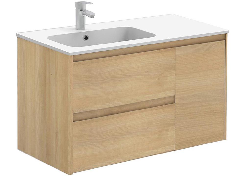 Ambra Wall Mounted Bathroom Vanity in Nordic Oak