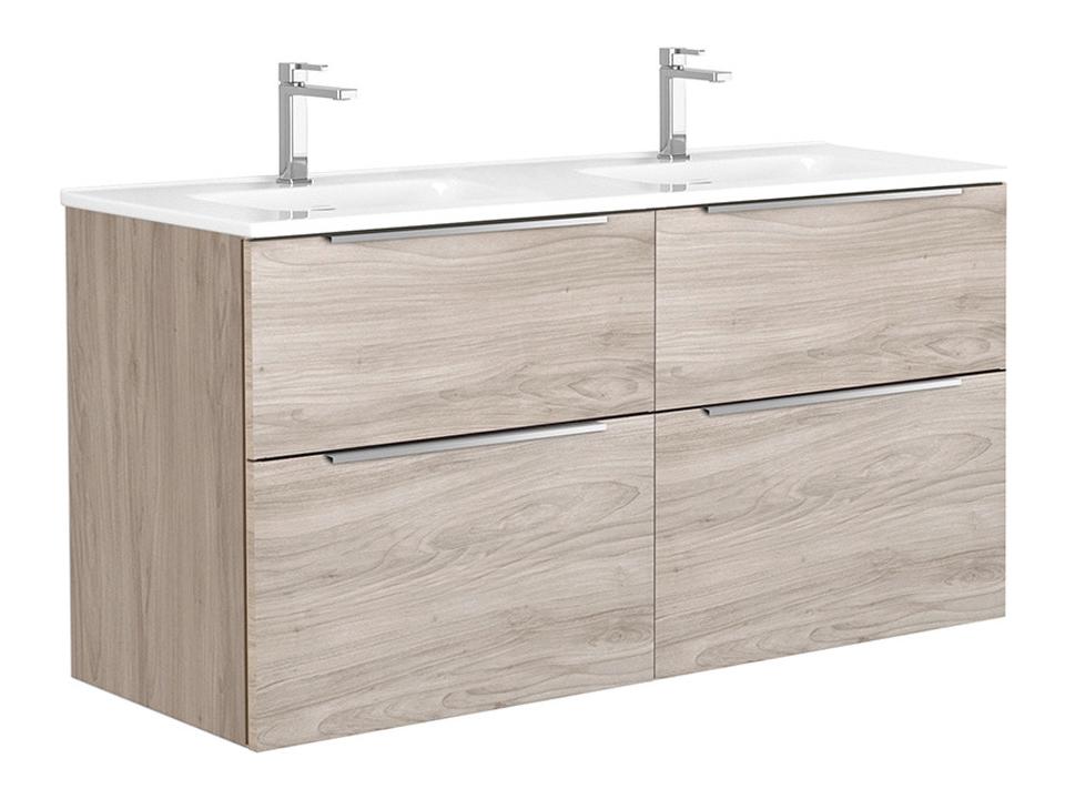 Dalia Double Bathroom Vanity Wall Mounted Grey Pine