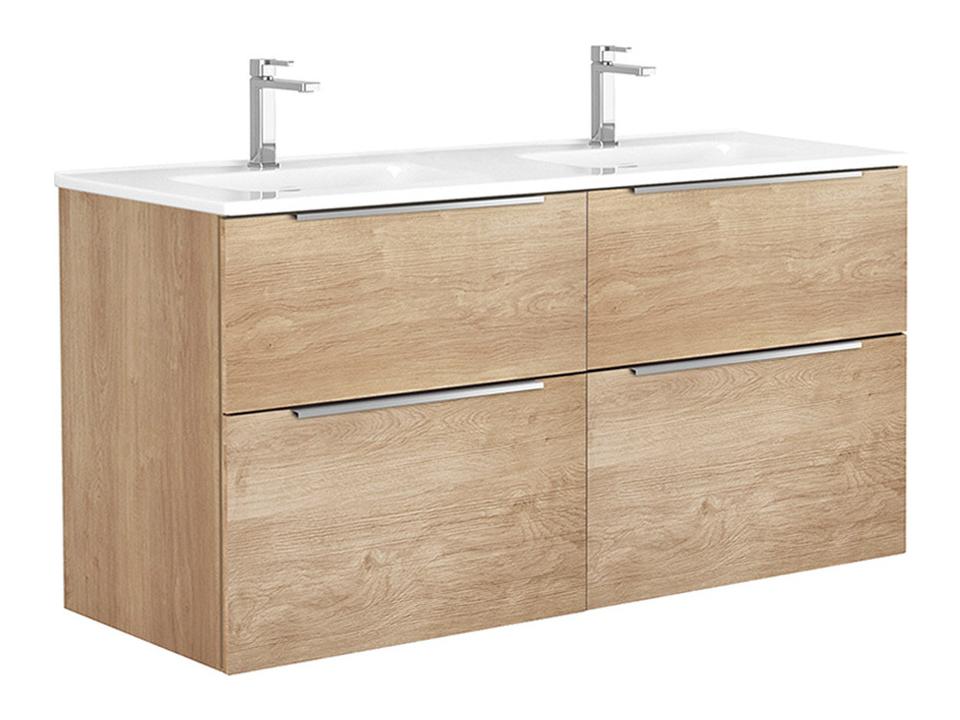 Dalia Wall Mounted Double Bathroom Vanity 48-Inch Natural Oak