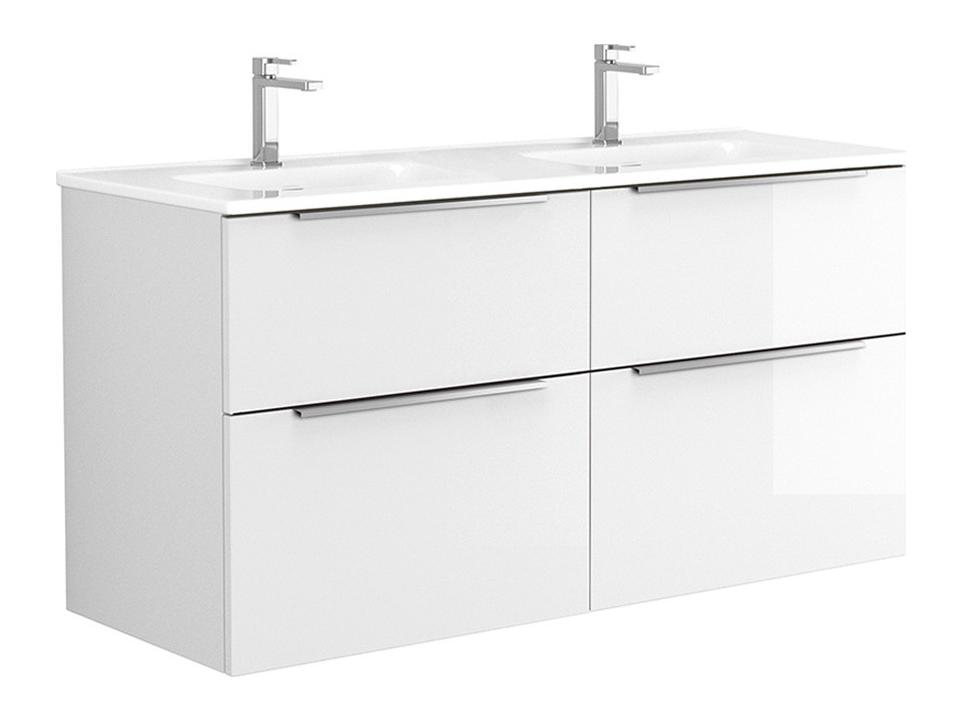 Dalia Wall Mounted Double Vanity Glossy White Modern